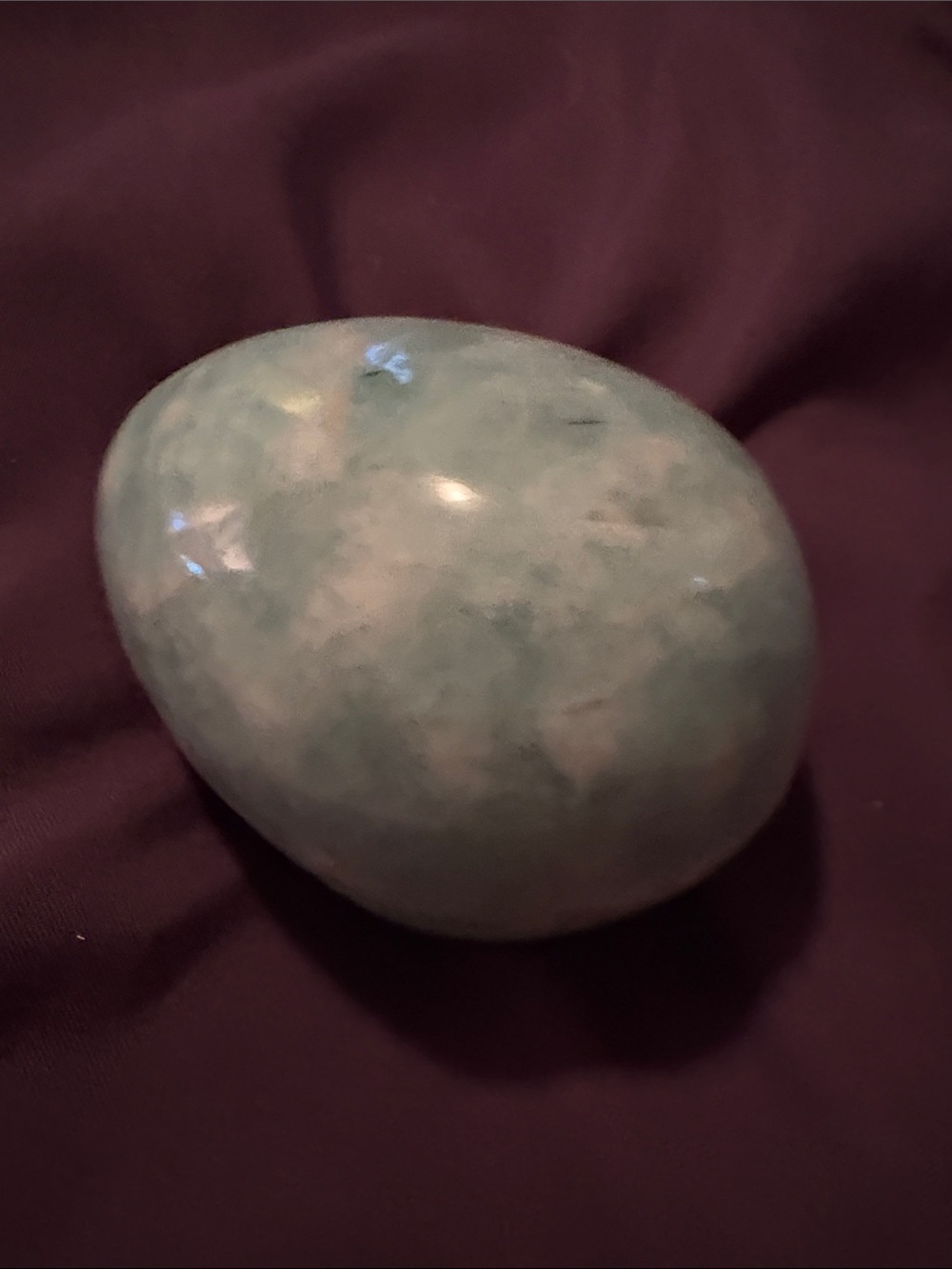 Polished Seafoam Green Decorative Stone Egg - Home Accents